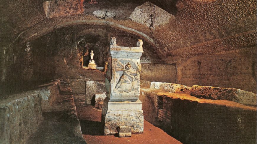 Ancient underground of san clemente church, rome