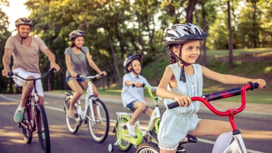 riding a bike family