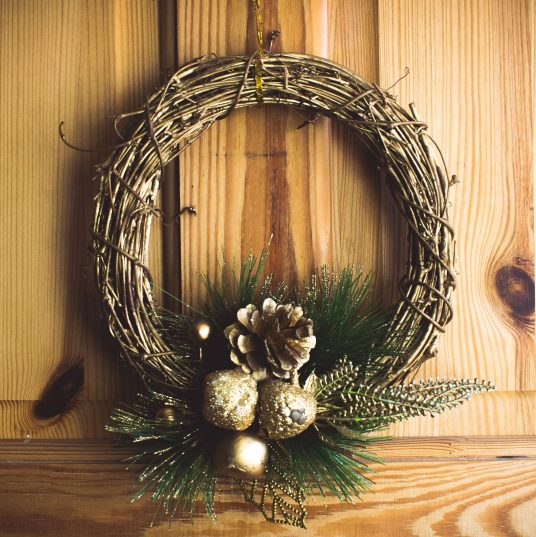 Christmas wreath of intertwined branches