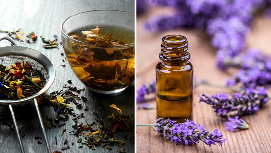 scents and infusions of calming herbs
