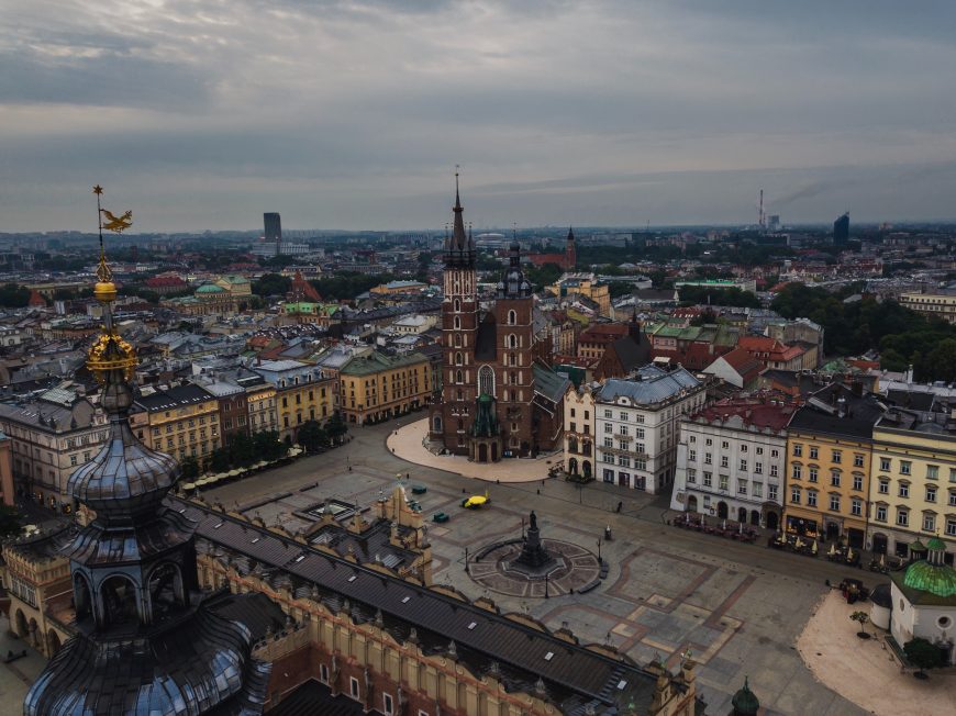 Rynek Główny, the main square of Krakow along the Amber Road