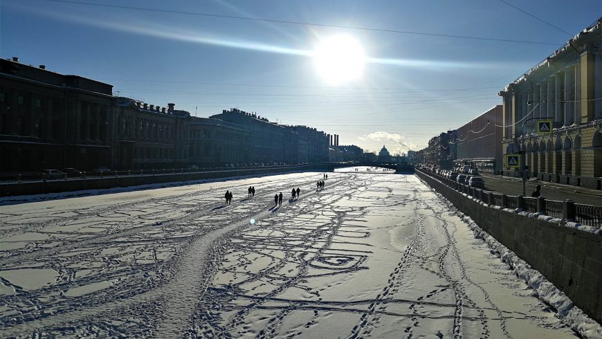 frozen canals in Saint Petersburg
