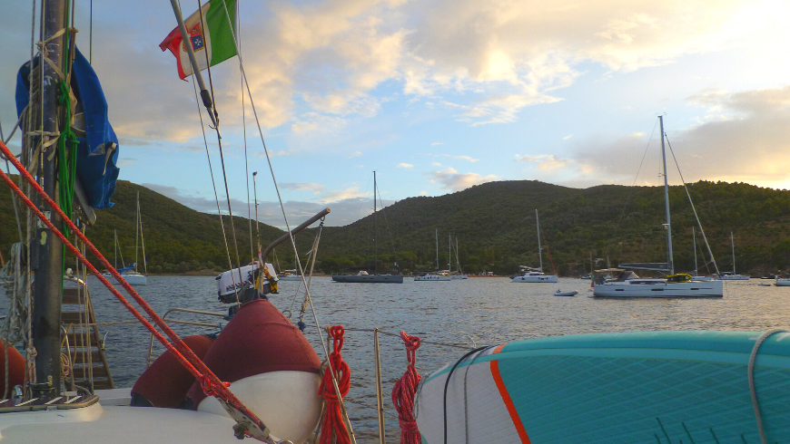 sailboat and landscape