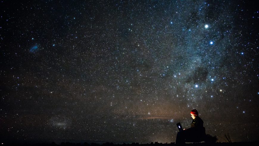 stelle, persona, natura, cielo