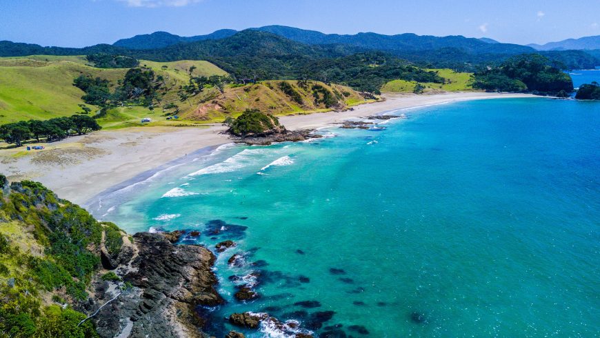Nuova Zelanda, mare, spiaggia, scogli, natura