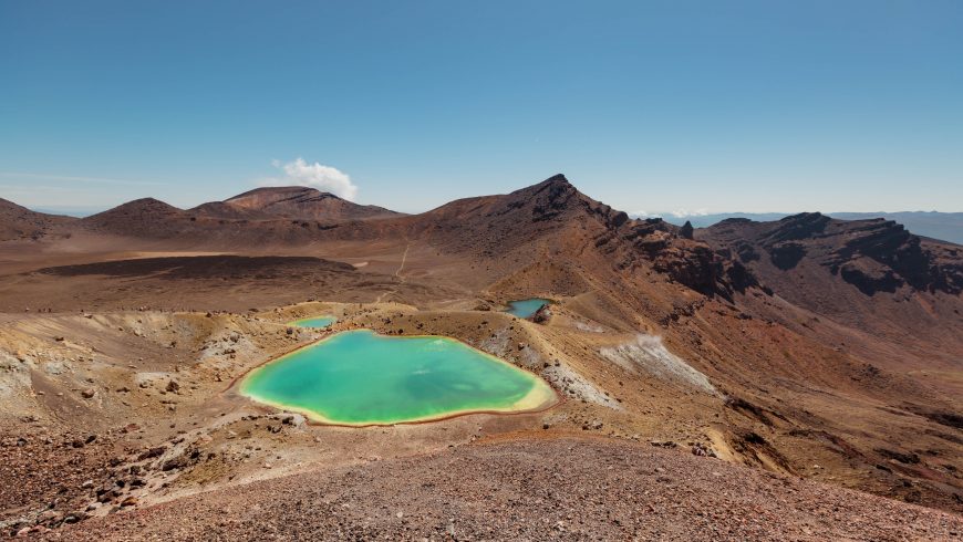 landscape of the Tongariro National Park, New Zealand, a stunning eco-tourist site