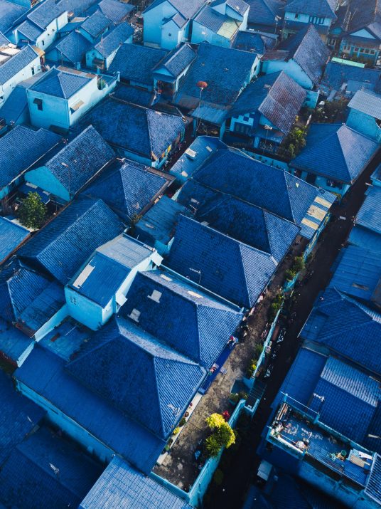 Green remodelling: blue houses