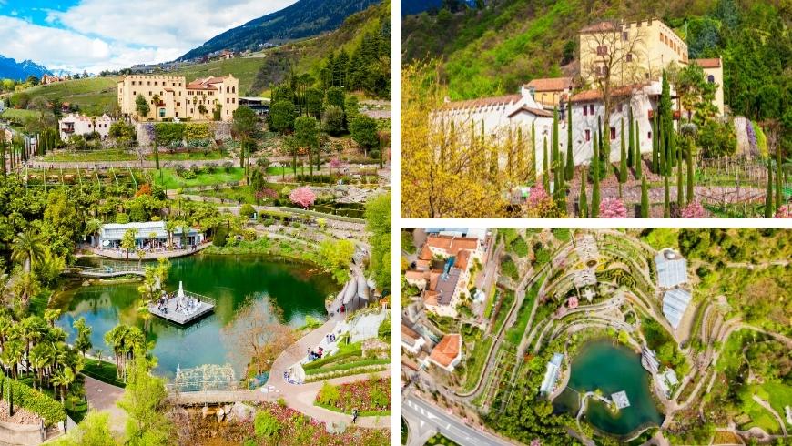 the Gardens of Trauttmansdorff Castle in Merano, one of the most beautiful gardens in italy