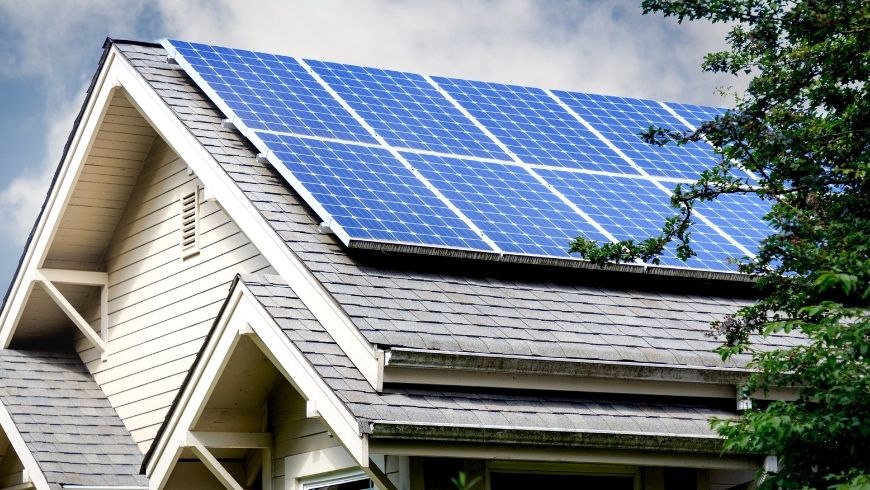 eco-house solar panels