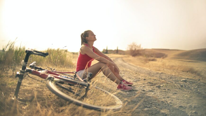 A girl and a bike.