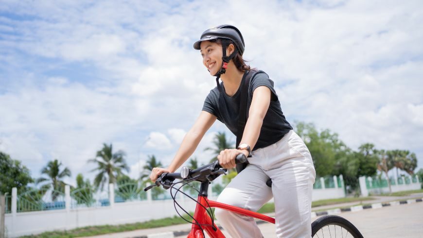 Student by bicycle