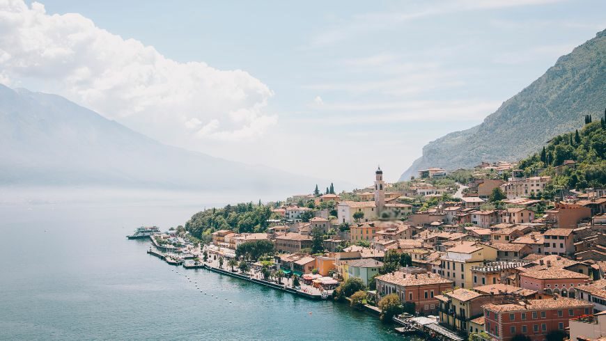 Aereal view of Limone sul Garda