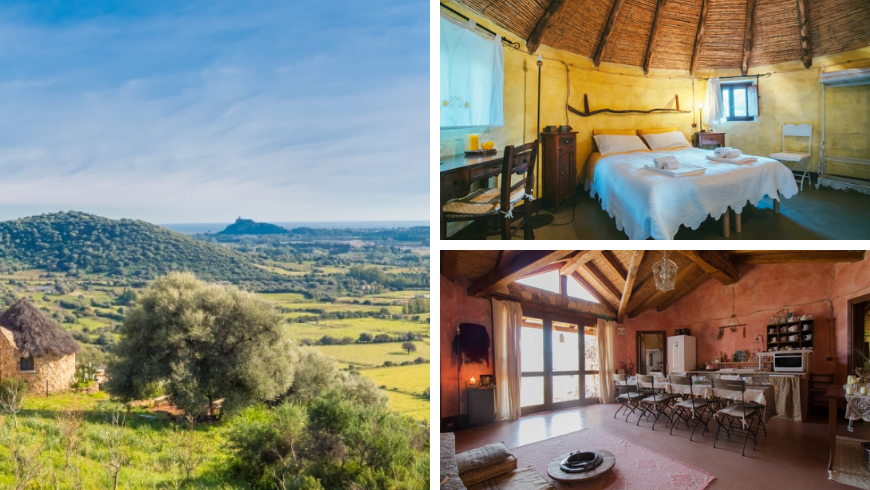 eco-friendly huts in the wild nature of Sardinia