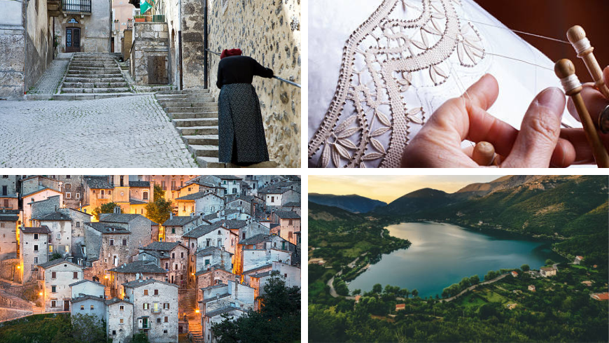 Scanno, history and traditions with its heart-shaped lake.