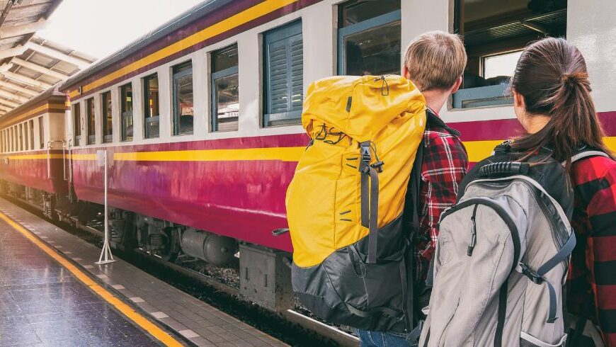 Guys In Train for Sustainable Travelling