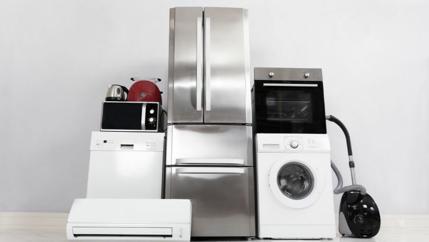 Fridge, laundry machines, dishwashers, vacuum cleaner, kettle and other electronic appliances
