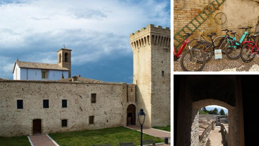 ancient castle of Torre della Botonta, with e-bike rentals to explore the area while respecting the environment