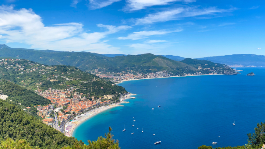 View of Bergeggi, Noli and Spotorno (Liguria)