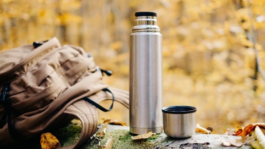 light luggage and reusable waterbottle