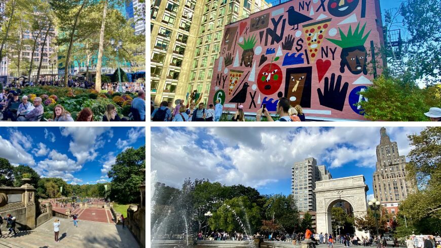 Bryant Park, High Line, Central Park and Washington Square Park, some of New York's urban parks