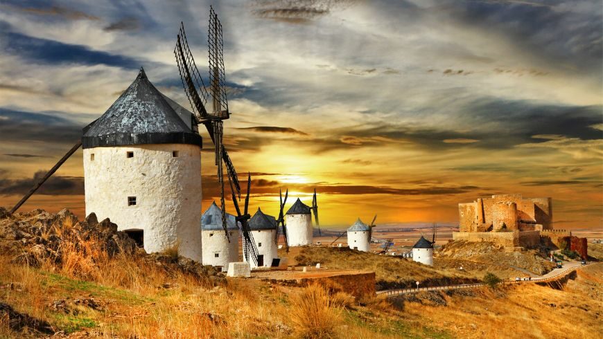 Windmills in Castilla La Mancha, Spain