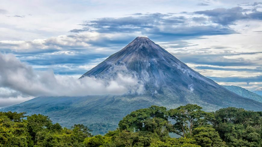 Arenal Volcano. Climbing a volcano is one of the best sustainable tourism experiences in Costa Rica. 