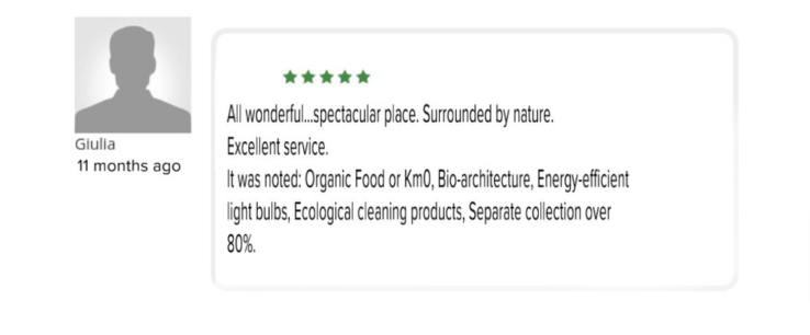 Read the reviews is essential to understand if a property is really environmentally friendly.