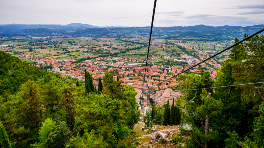 Unusual cable car in Gubbio
