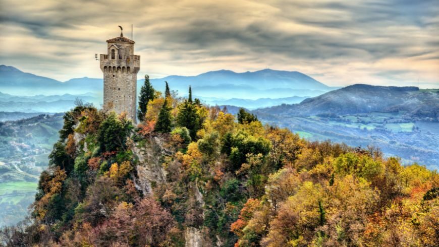 Montale, the third tower of San Marino, photos via Canva PRO