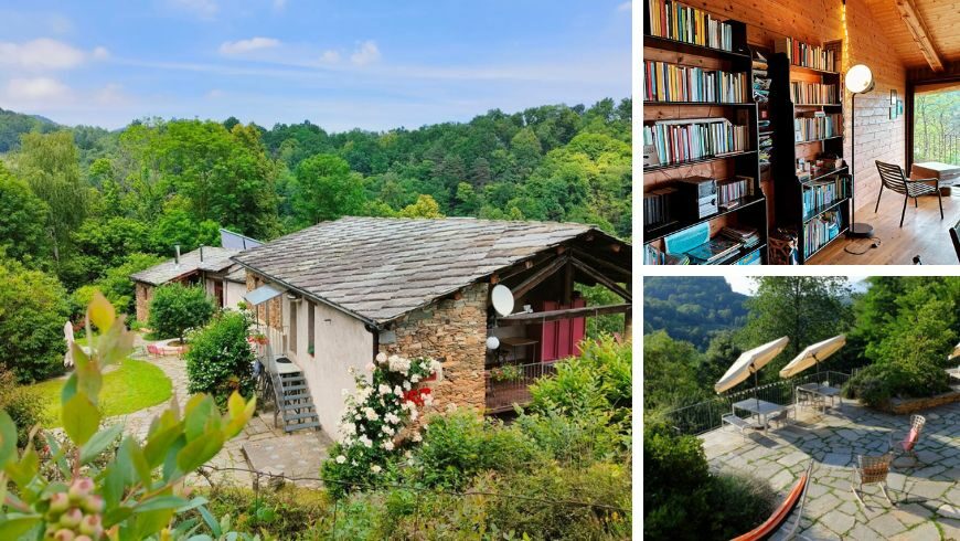 Casa Payer, the library and room for yoga, Piedmont