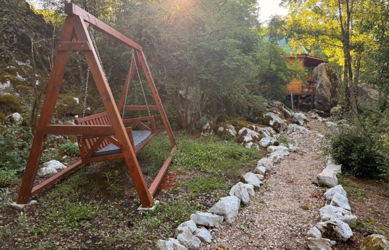 path and garden at Eco Forest Lodge in Montenegro