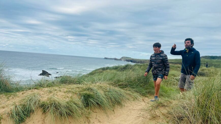 walking along the coast