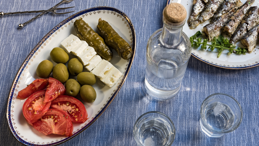 Drinking Raki in Greece