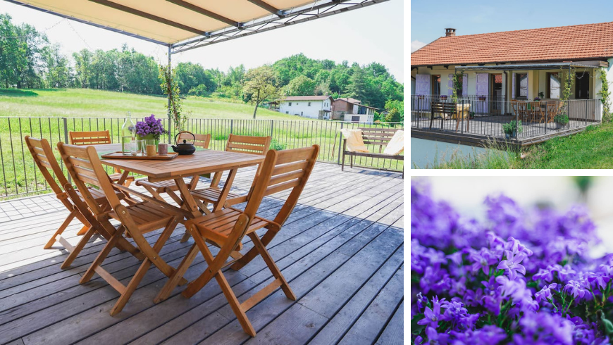 The terrace overlooking the pastures