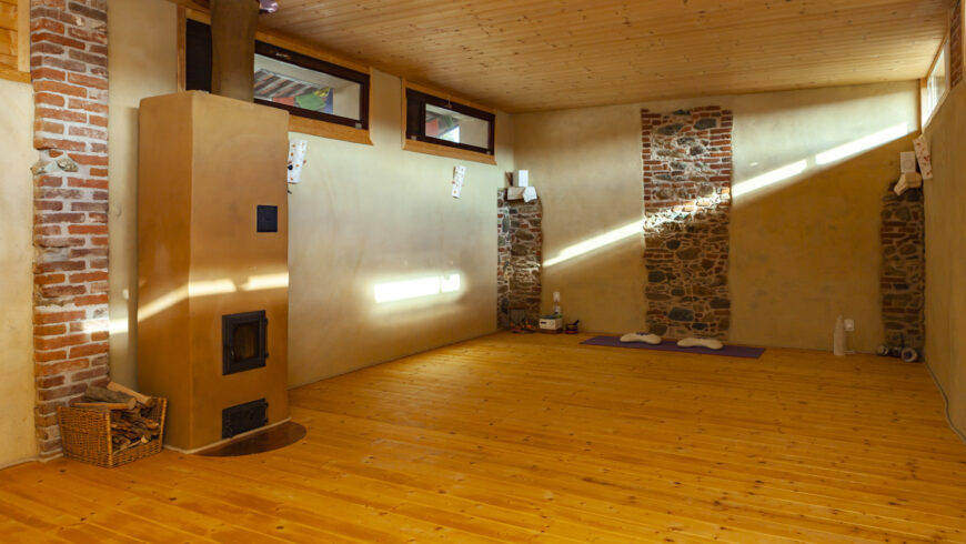 Yoga Room created from the old barn.