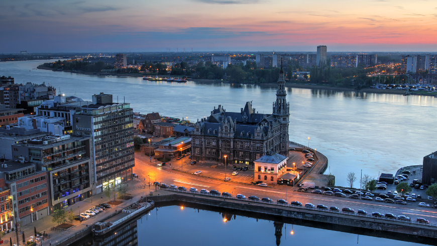 Aerial view of Antwerp