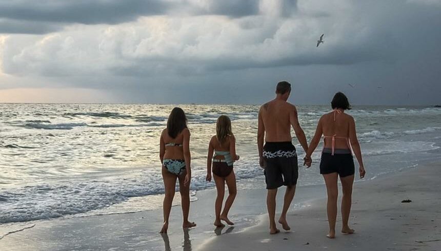 Family at the beach.