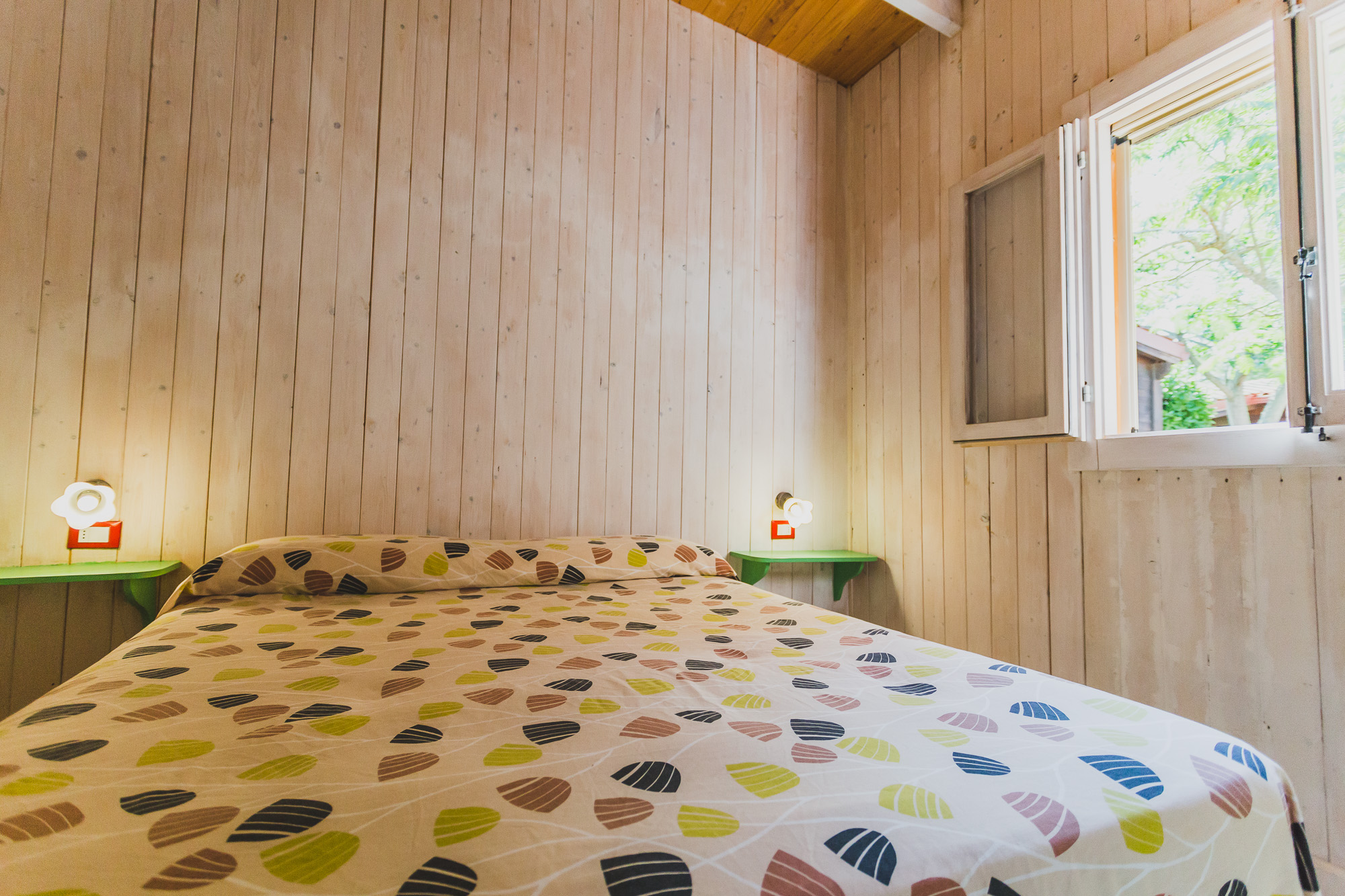 The room of the bungalow of Salos agri-camping 