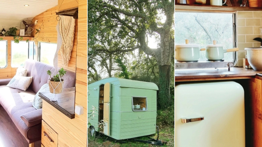 Olivia Vintage Trailer is a tiny house recovered inside a vintage caravan. Experience an unusual stay in Portugal