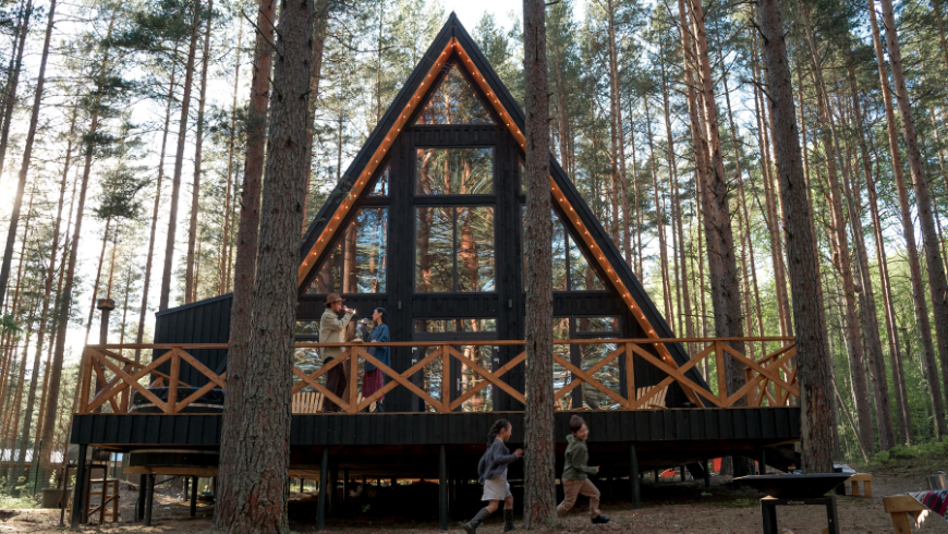 cabin surrounded by nature