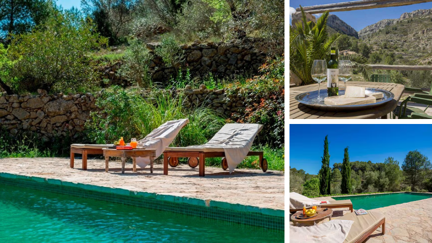 Pool and garden Refugio Marnes