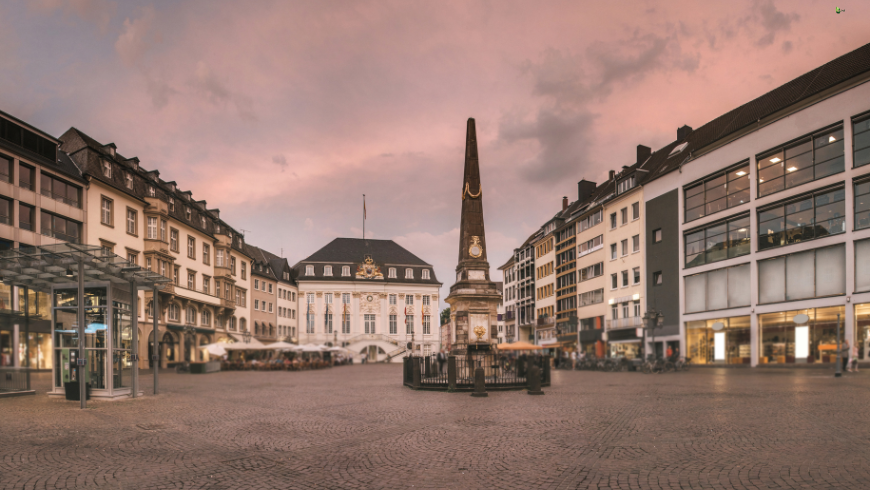 The center of Bonn, a charming German city with many museums and parks