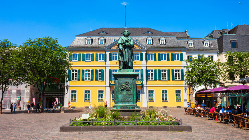 The statue dedicated to Beethoven in the center of Bonn