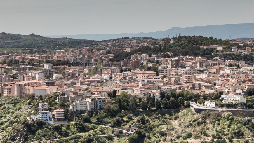Nuoro, aerial view of the city