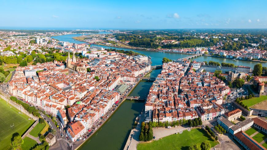 Bayonne, aerial city view
