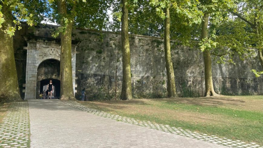 Ancient walls at the entrance of Grand Bayonne