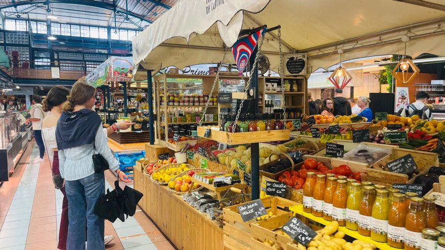 fresh and local products at the Les Halles market in Bayonne