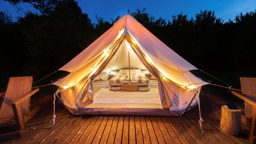 luxury glamping surrounded by nature