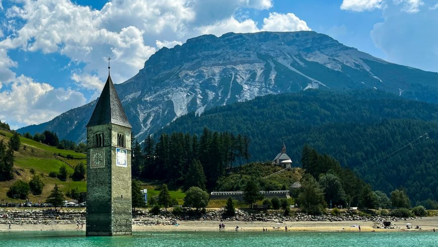 Lake Reschen with its submerged steeple