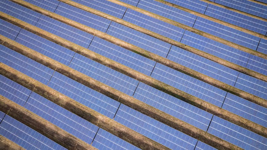 Blue solar panels in NC.